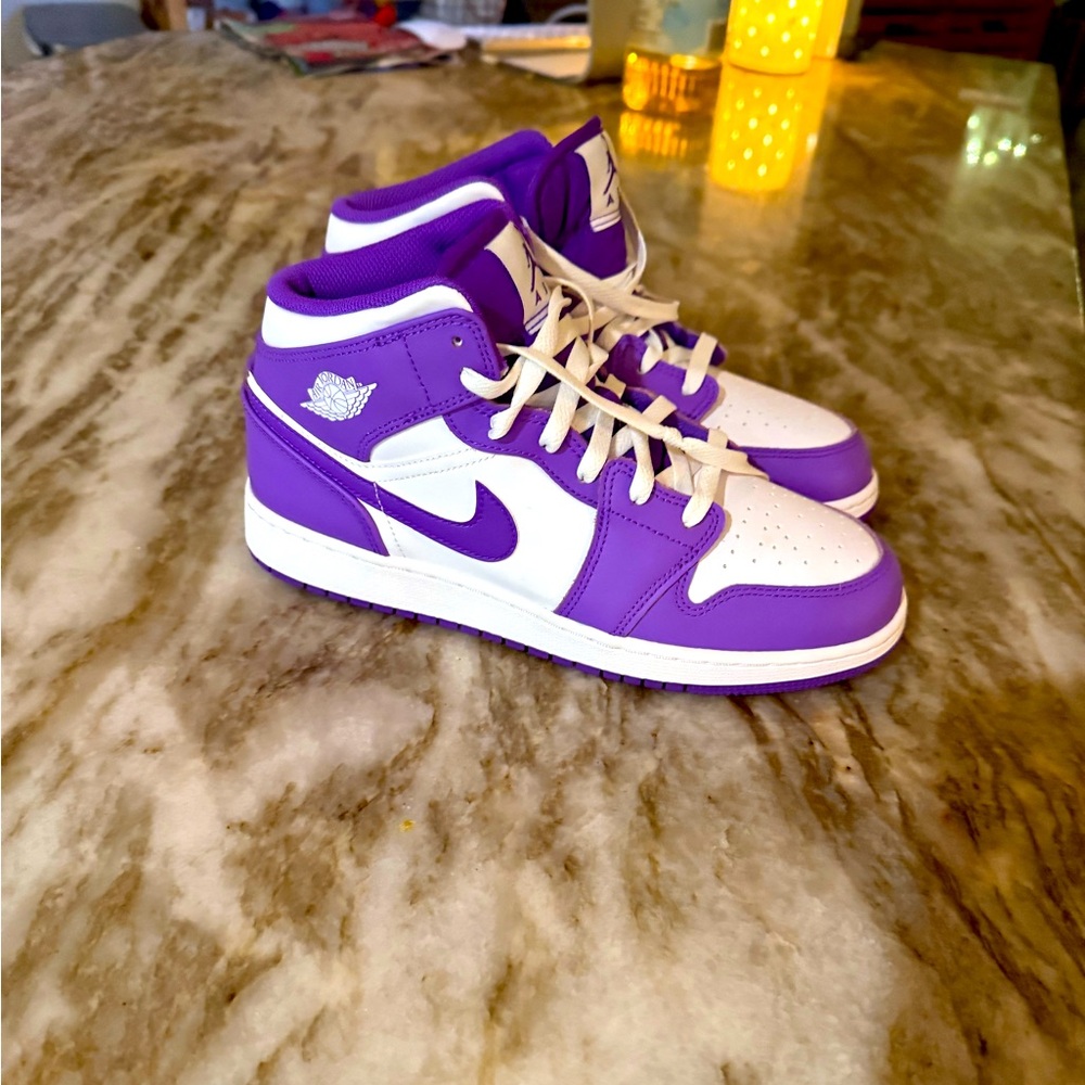 Purple Nike high tops